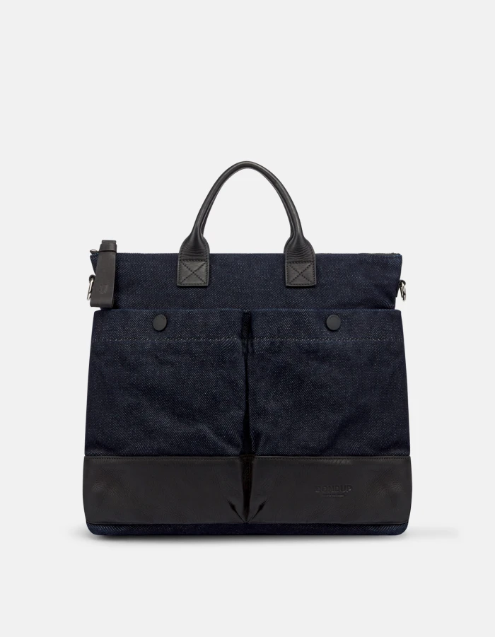 Aviator bag in recycled rigid denim