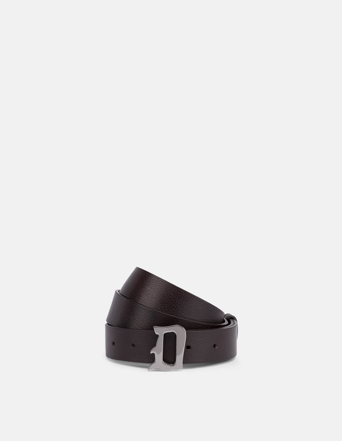 Belt in brushed leather