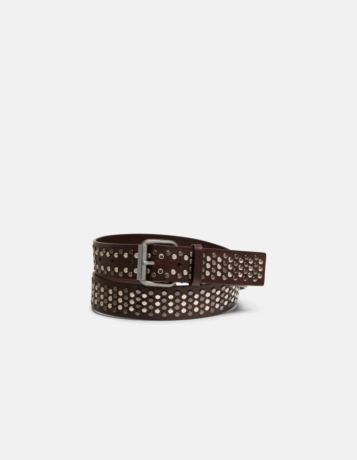 Studded leather belt