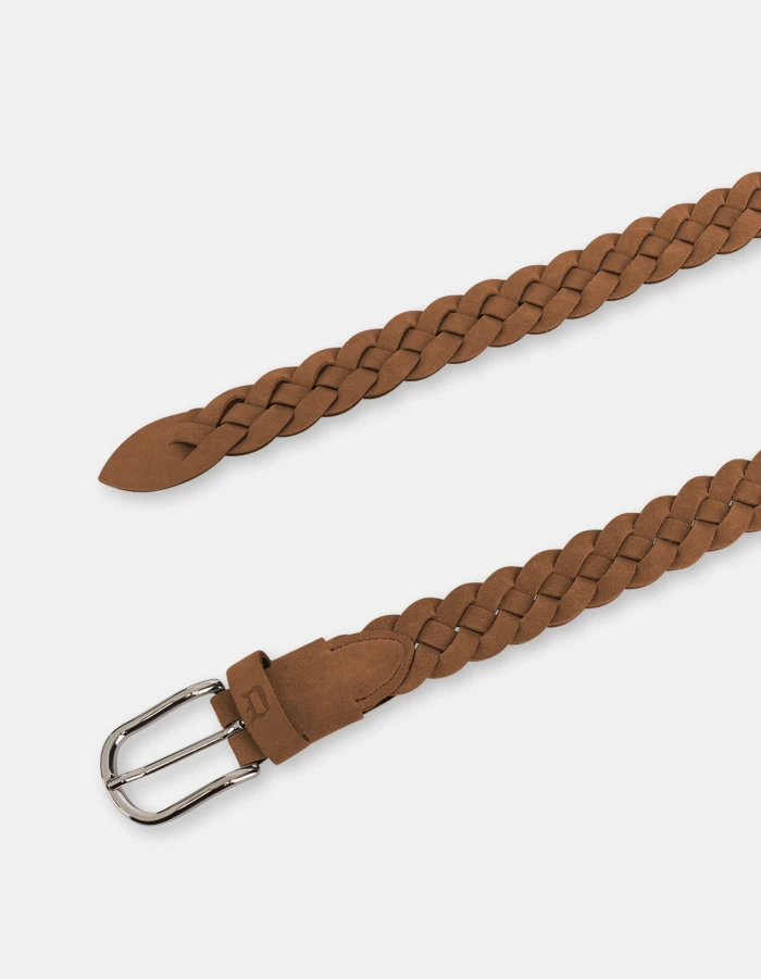 Woven split leather belt
