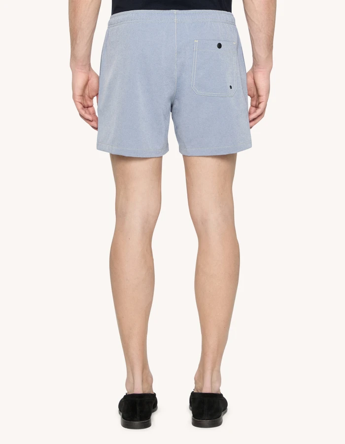 Technical fabric boxer shorts for men, blue / yellow | Dondup