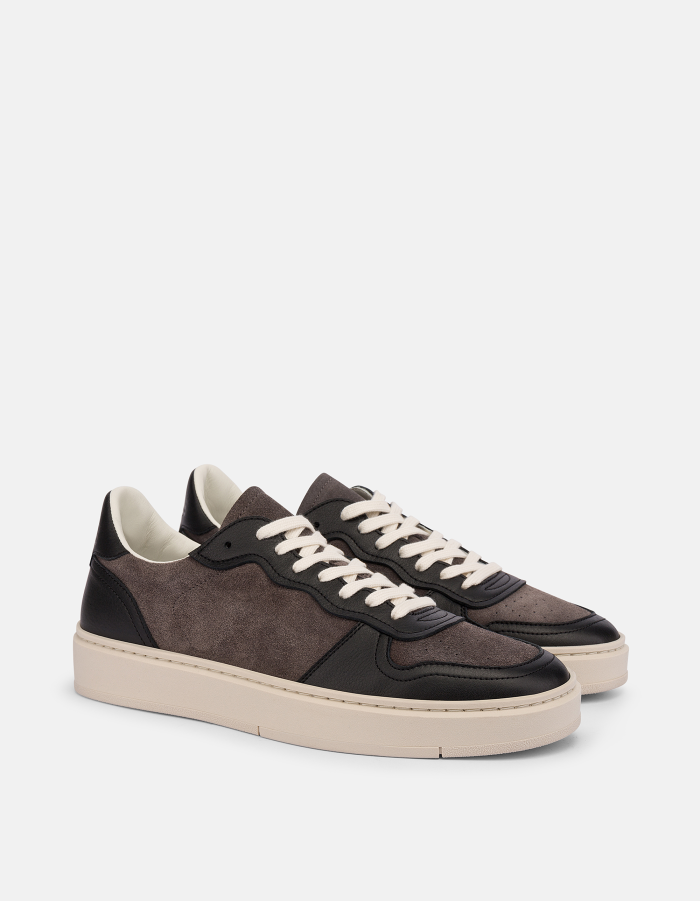 Leather and split-leather trainers