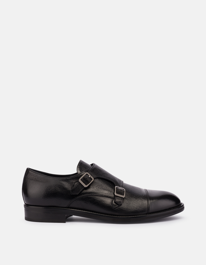 Brushed buffalo monkstrap shoes